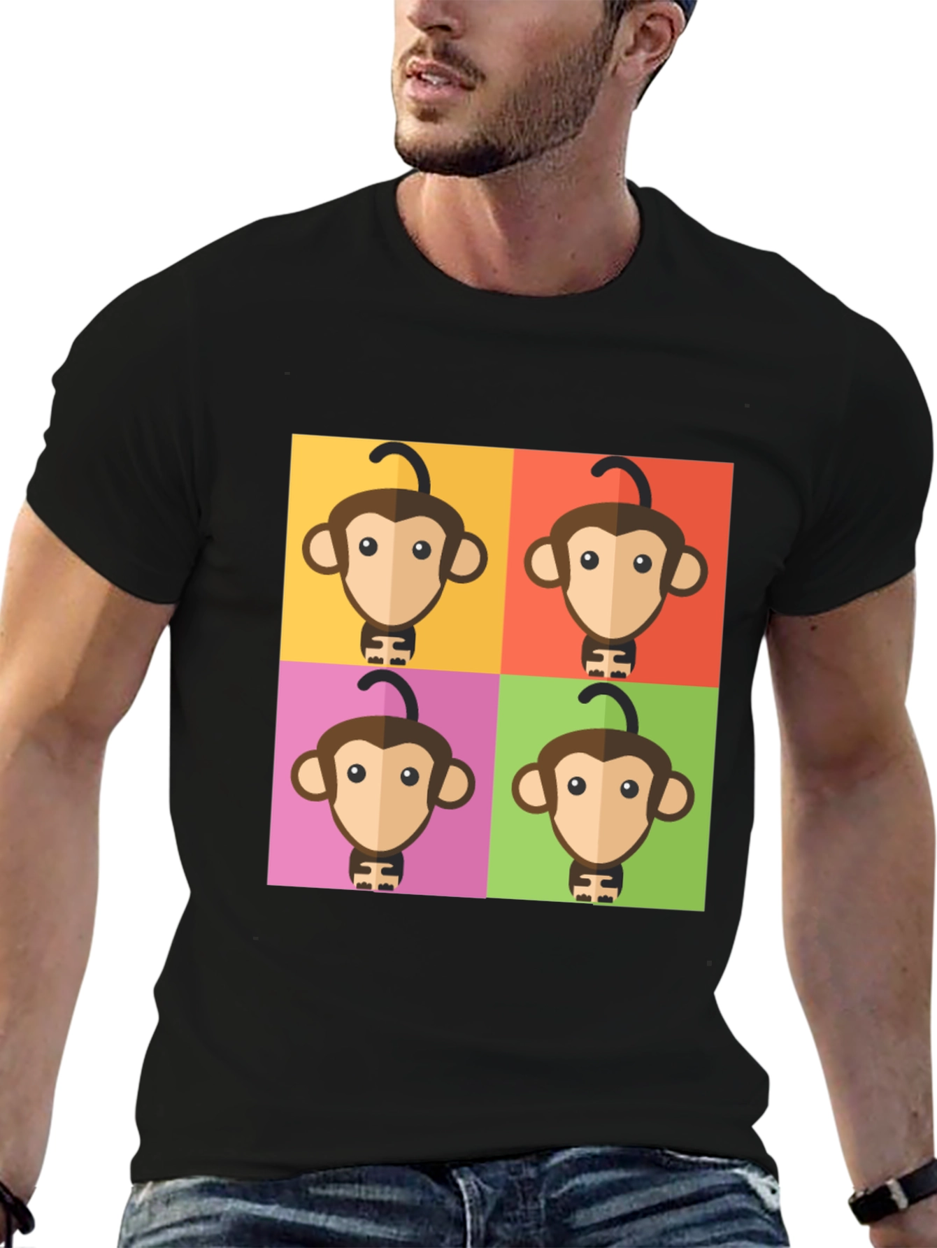 Pop Art Monkey Graphic T-Shirt