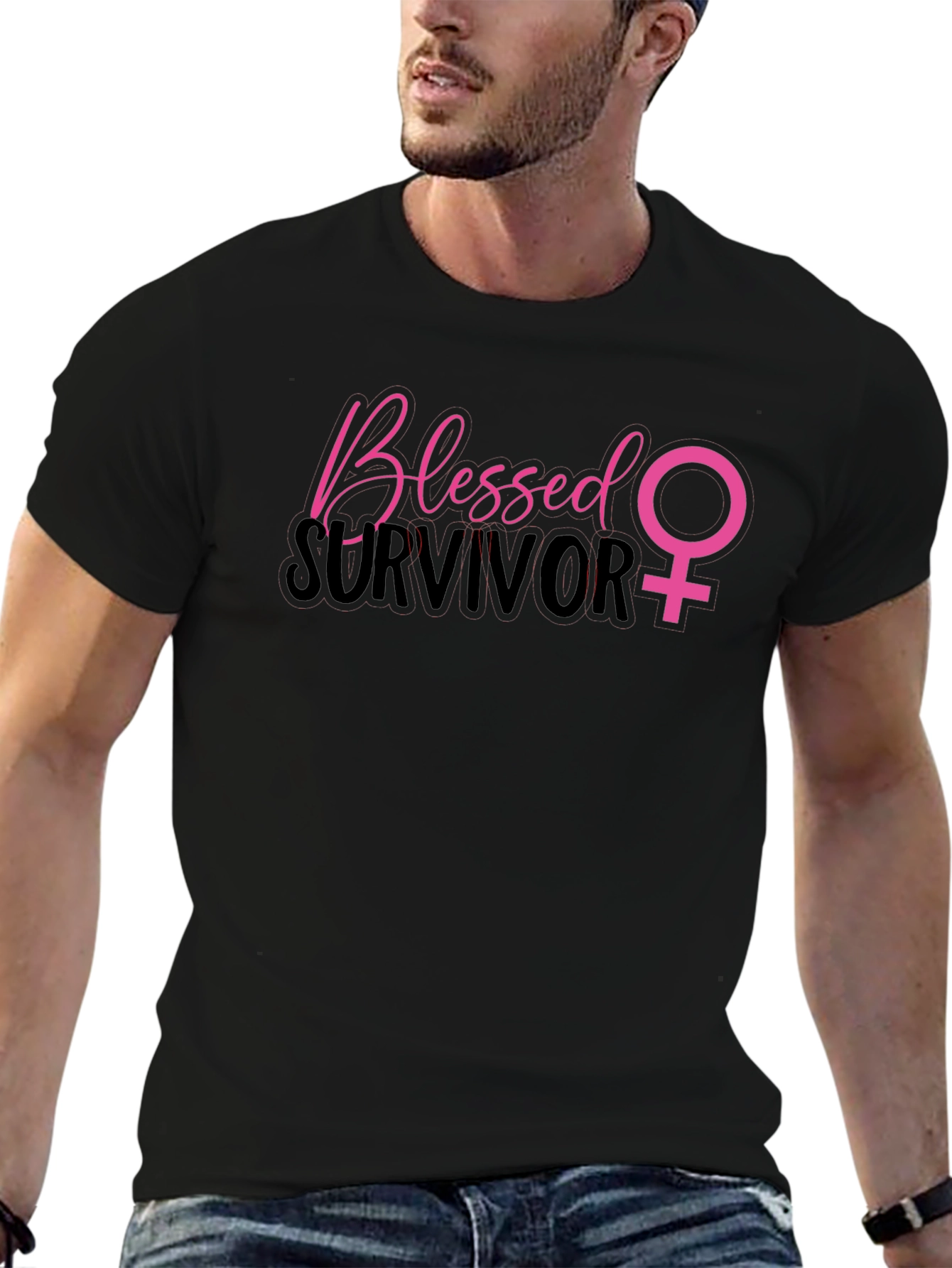 Blessed Survivor T-Shirt - Breast Cancer Awareness