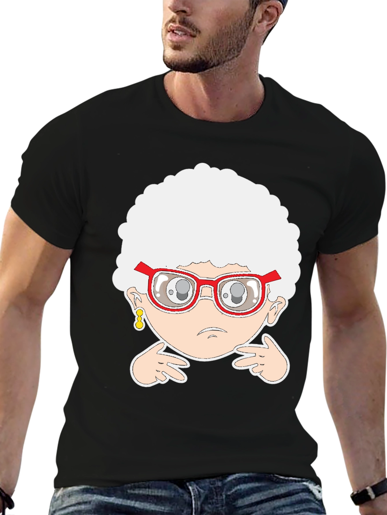 Funny Cartoon Grandma Graphic T-Shirt