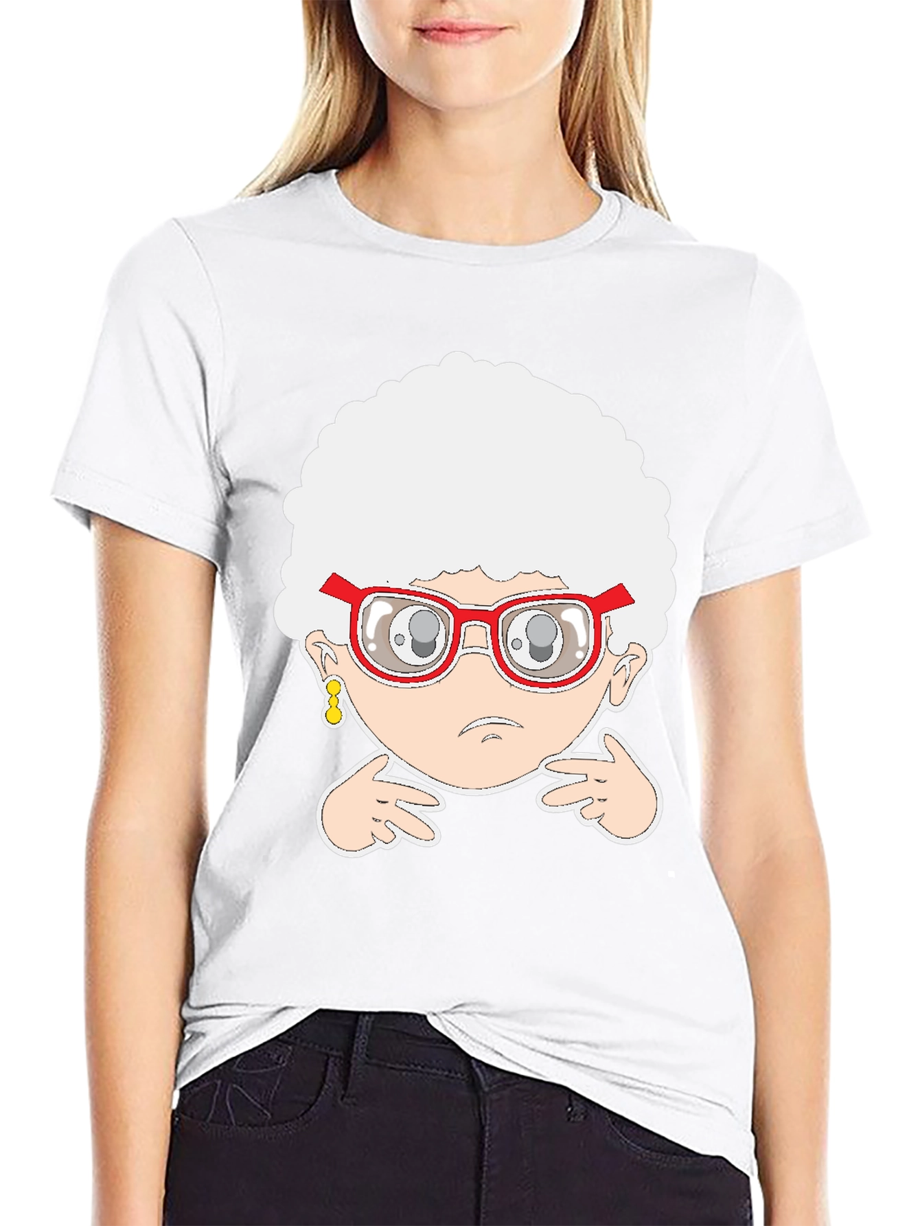 Funny Cartoon Grandma Graphic T-Shirt