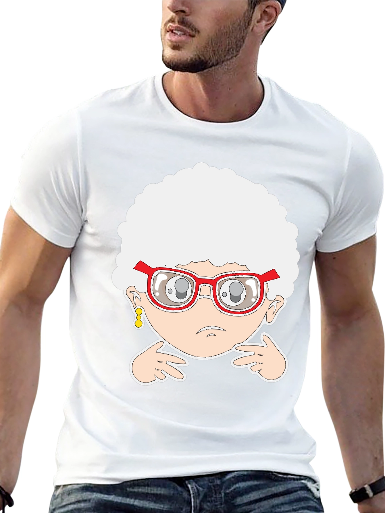 Funny Cartoon Grandma Graphic T-Shirt