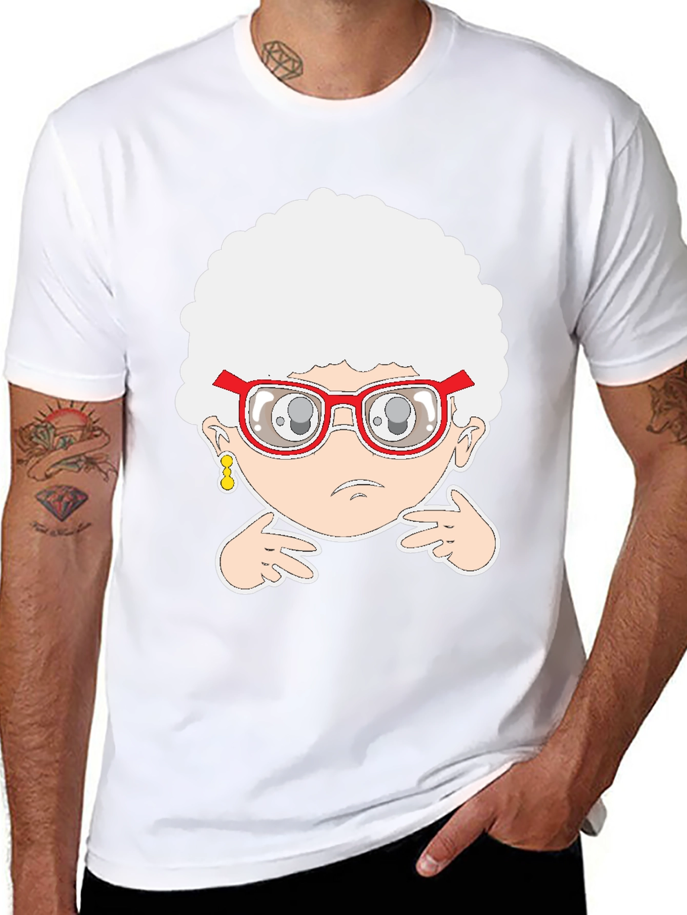 Funny Cartoon Grandma Graphic T-Shirt