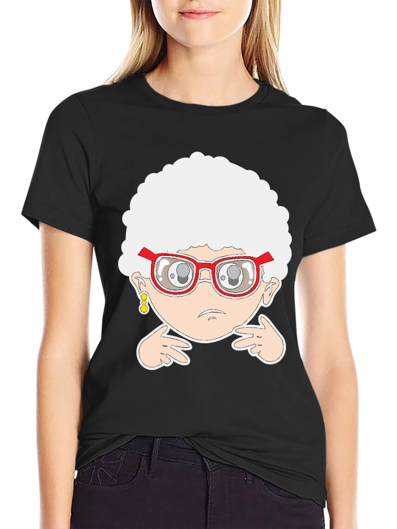Funny Cartoon Grandma Graphic T-Shirt