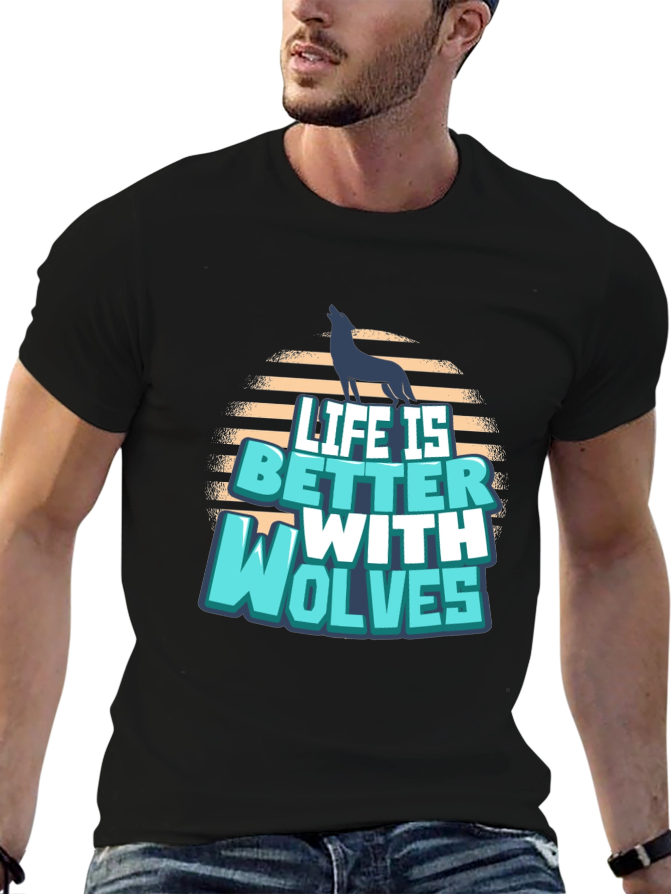 Life is Better with Wolves Graphic T-Shirt