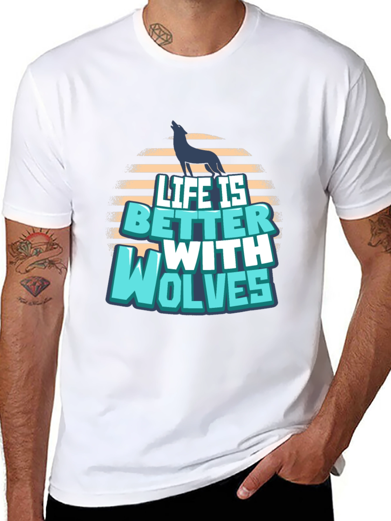 Life is Better with Wolves Graphic T-Shirt