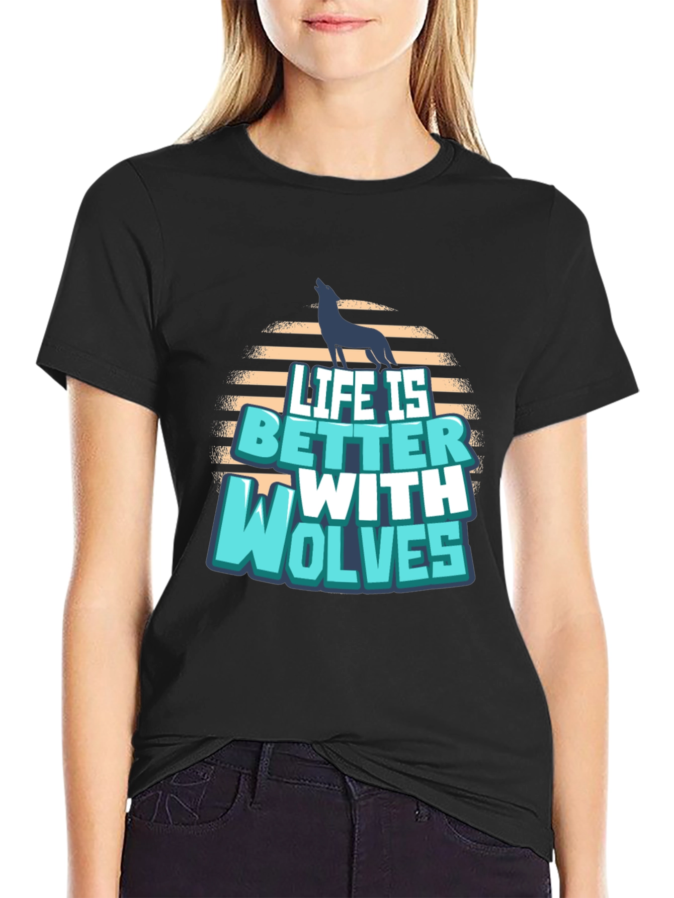 Life is Better with Wolves Graphic T-Shirt