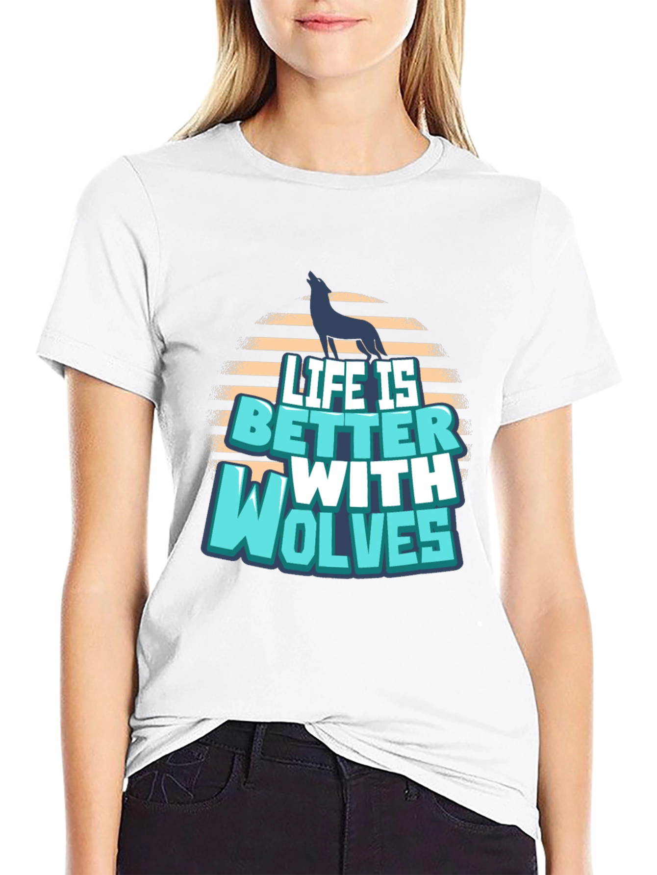 Life is Better with Wolves Graphic T-Shirt