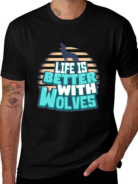 Life is Better with Wolves Graphic T-Shirt