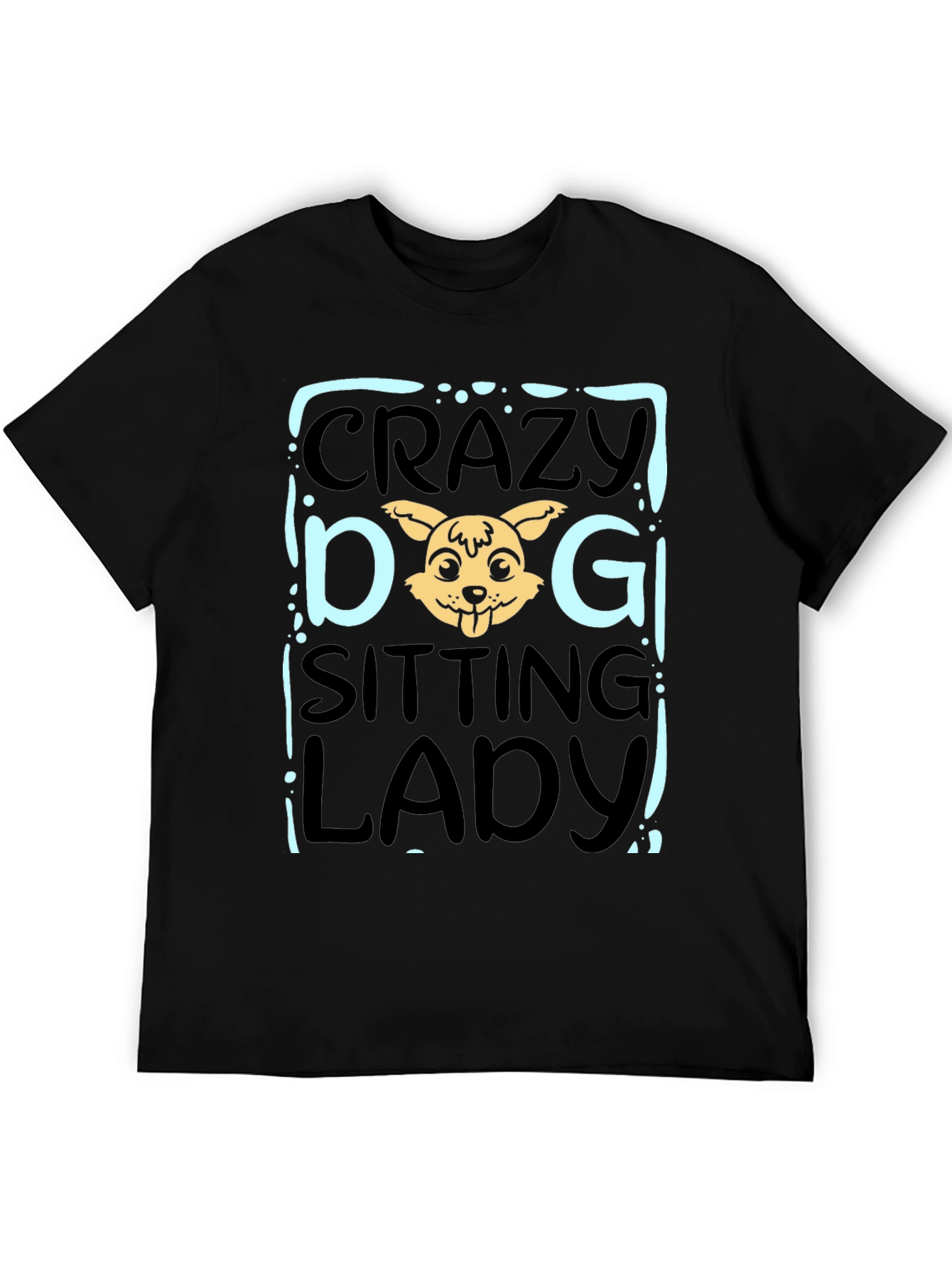 Crazy Dog Sitting Lady T-Shirt