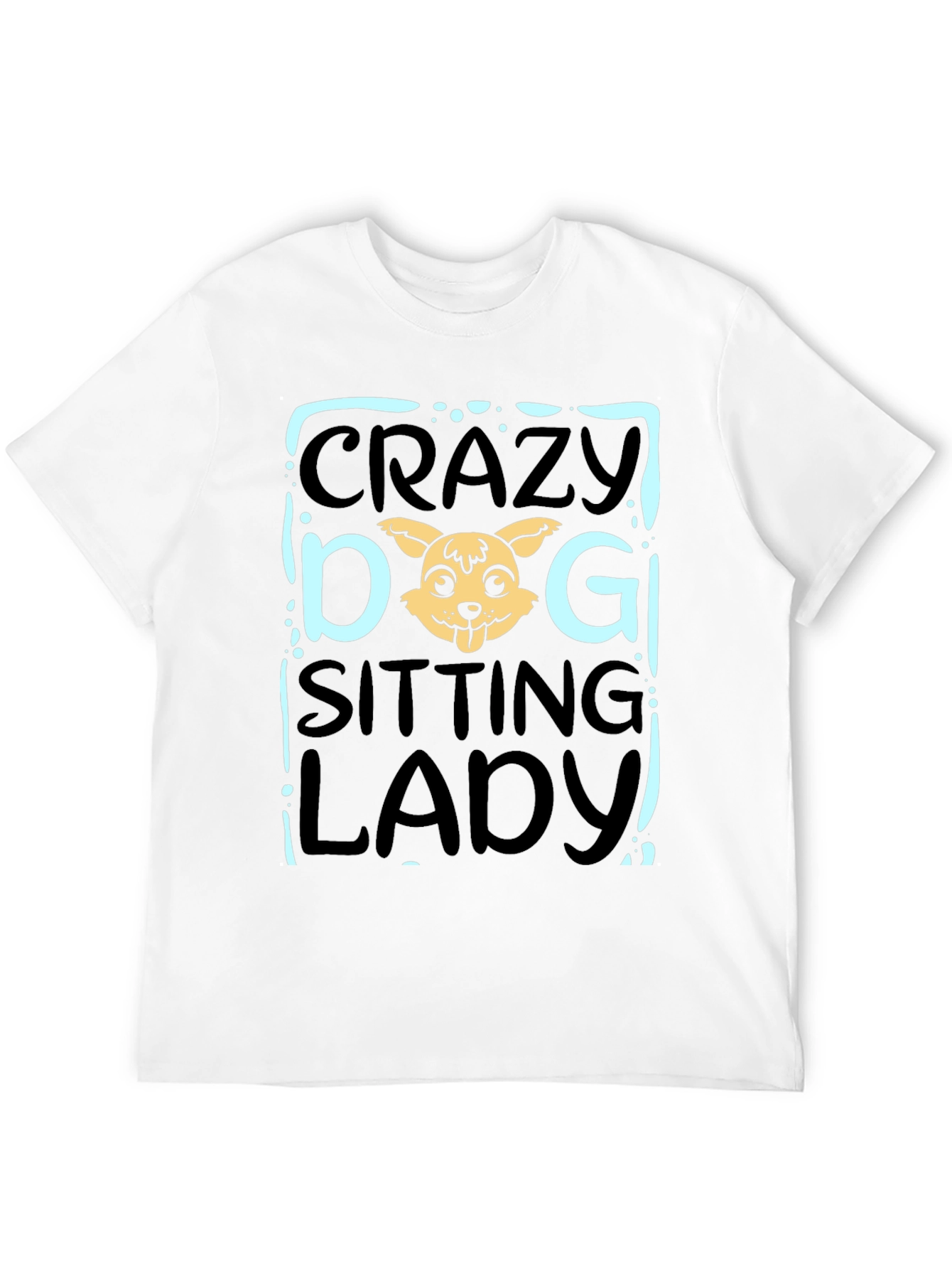 Crazy Dog Sitting Lady T-Shirt