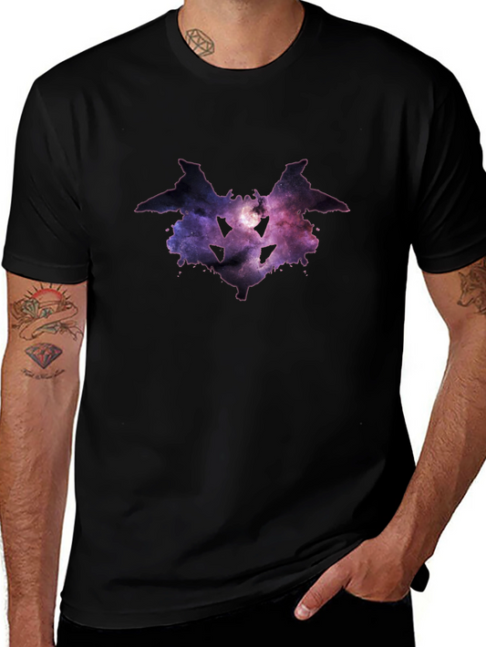 Nebula Rorschach Inkblot Graphic Tee - Modern Black T-Shirt