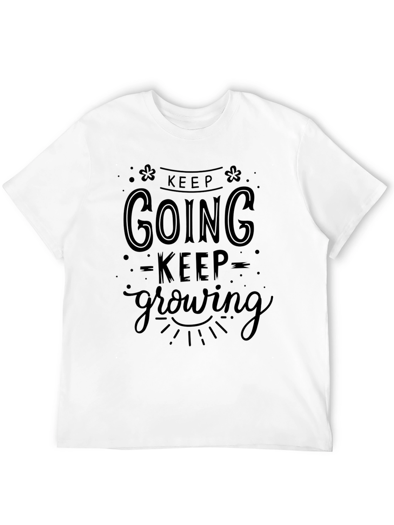 Keep Going Keep Growing Black Graphic T-Shirt