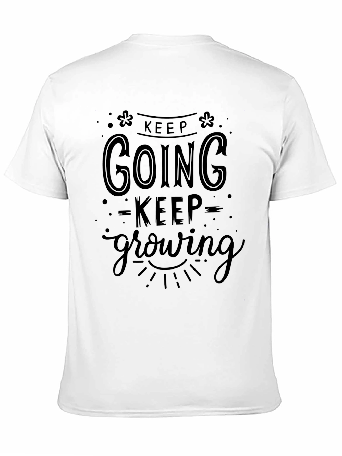 Keep Going Keep Growing Black Graphic T-Shirt