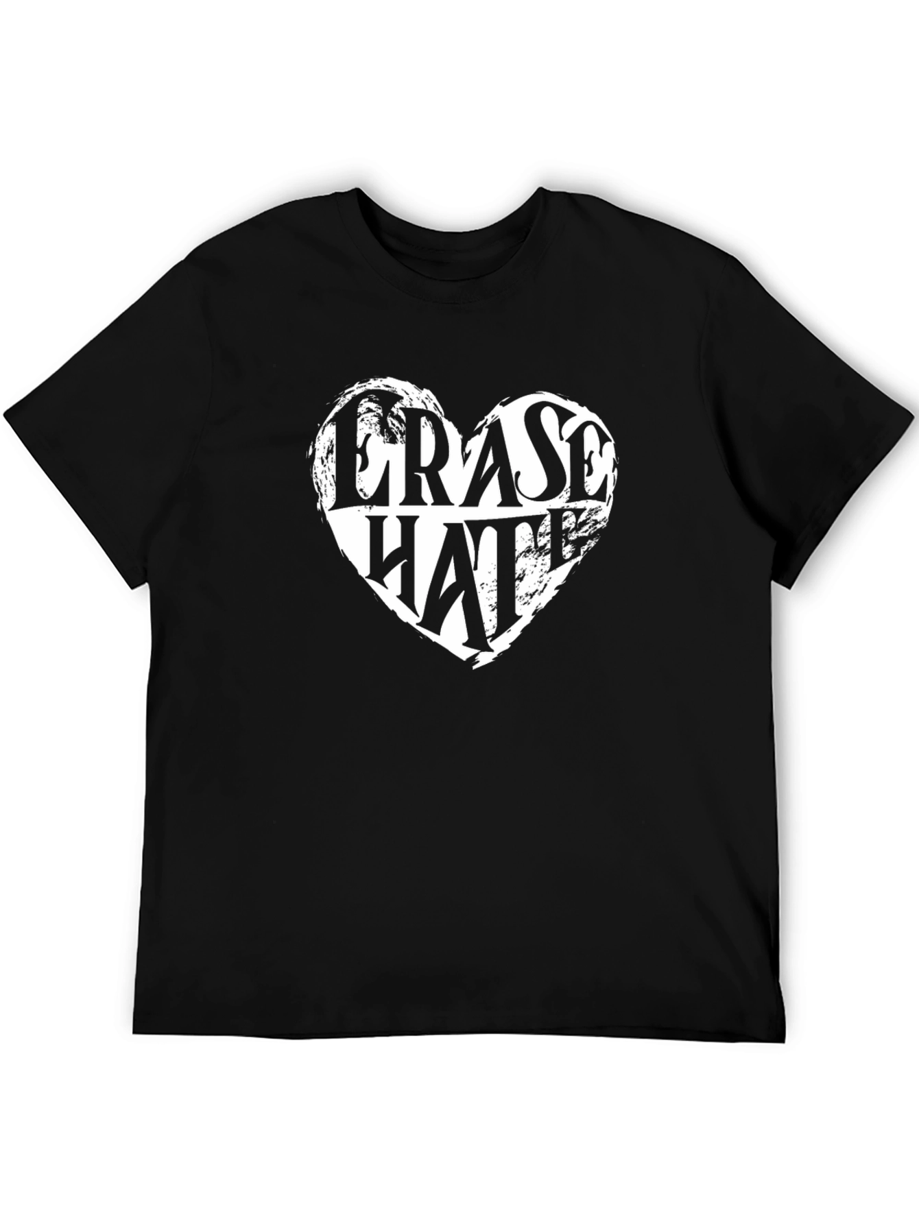 Erase Hate Graphic Tee - Black Cotton T-Shirt