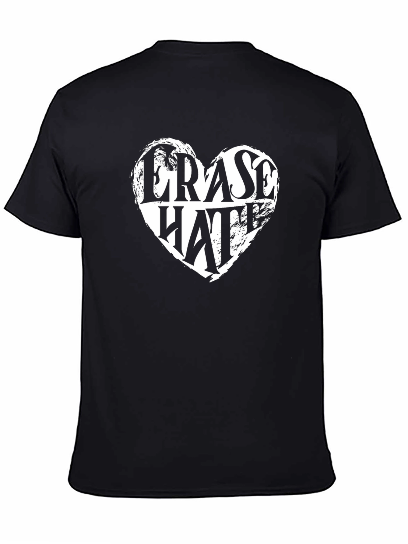 Erase Hate Graphic Tee - Black Cotton T-Shirt