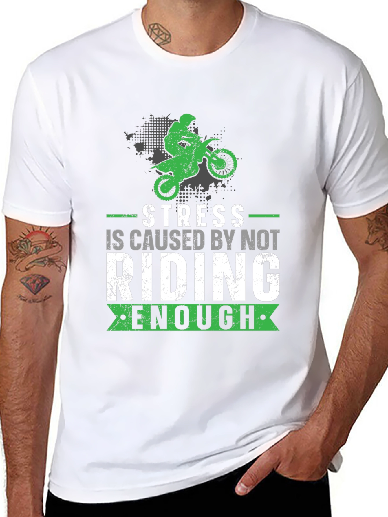 Stress Riding T-Shirt - Motocross Design