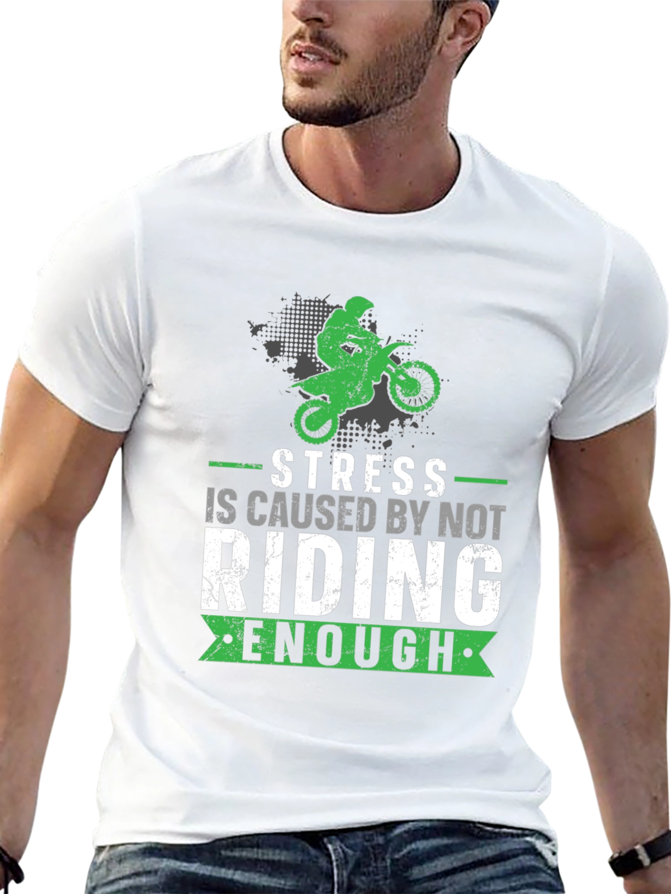 Stress Riding T-Shirt - Motocross Design