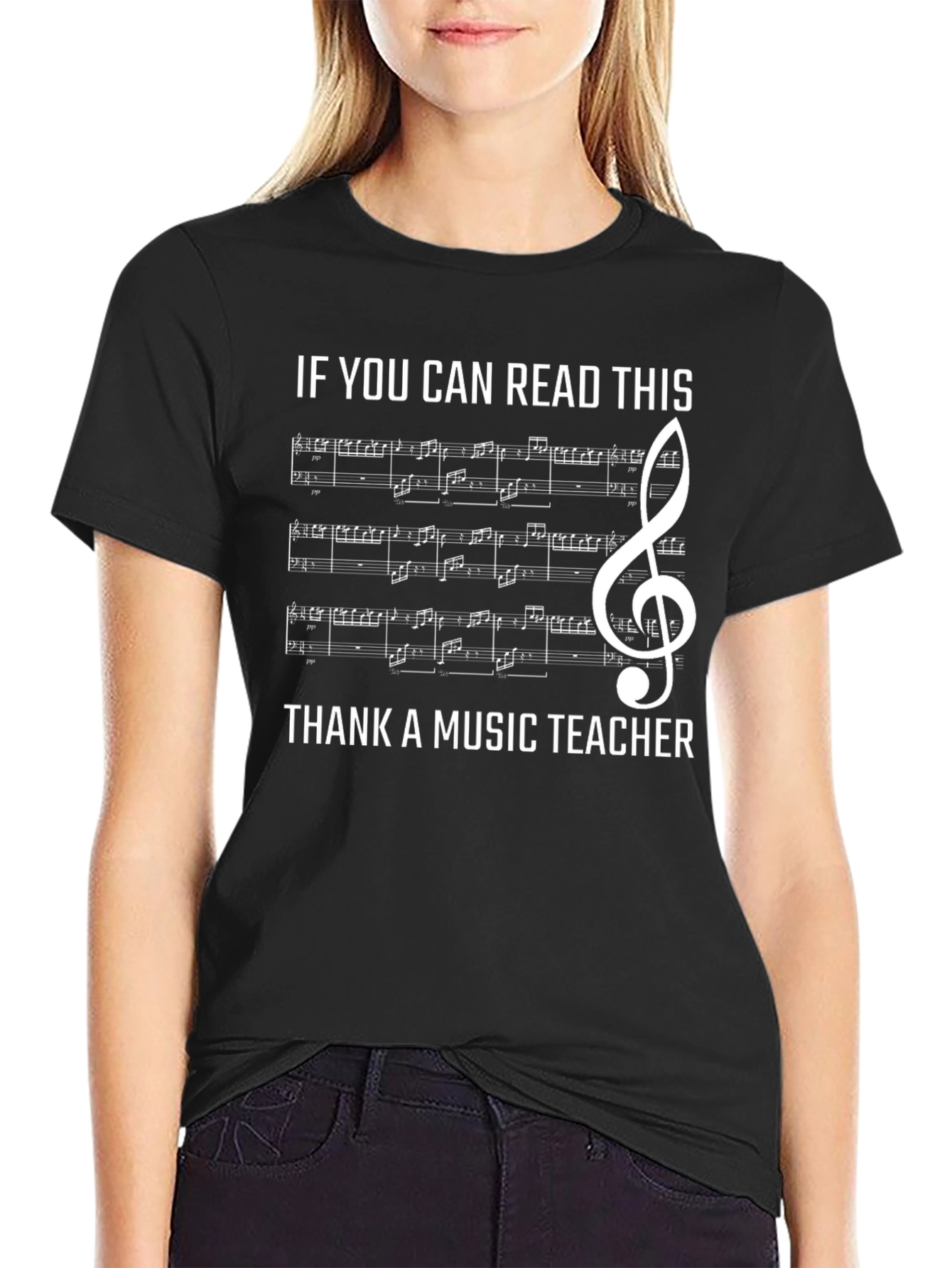 Music Teacher Appreciation T-Shirt - Can You Read This?