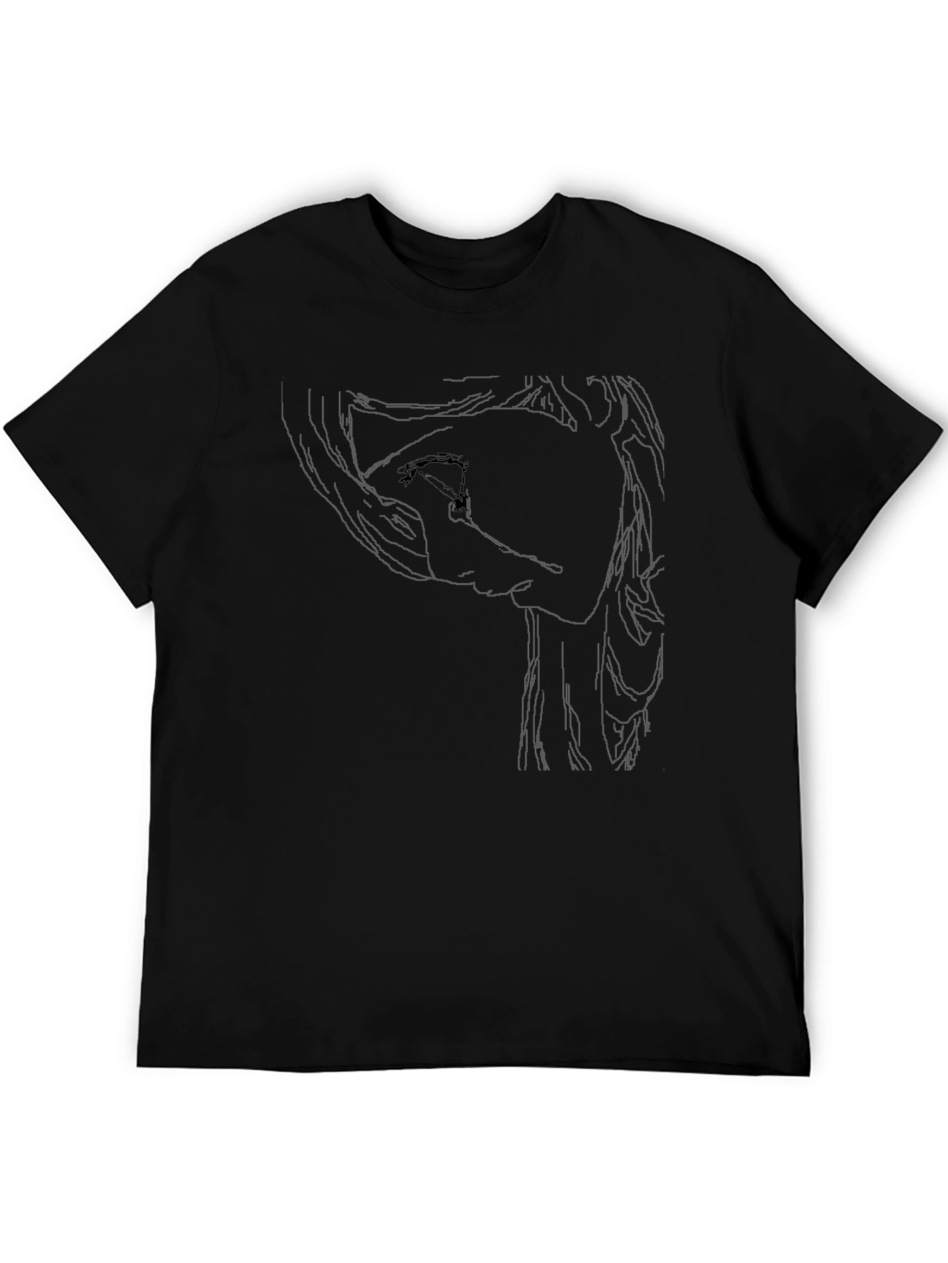 Artistic Black Tee with Abstract Graphic