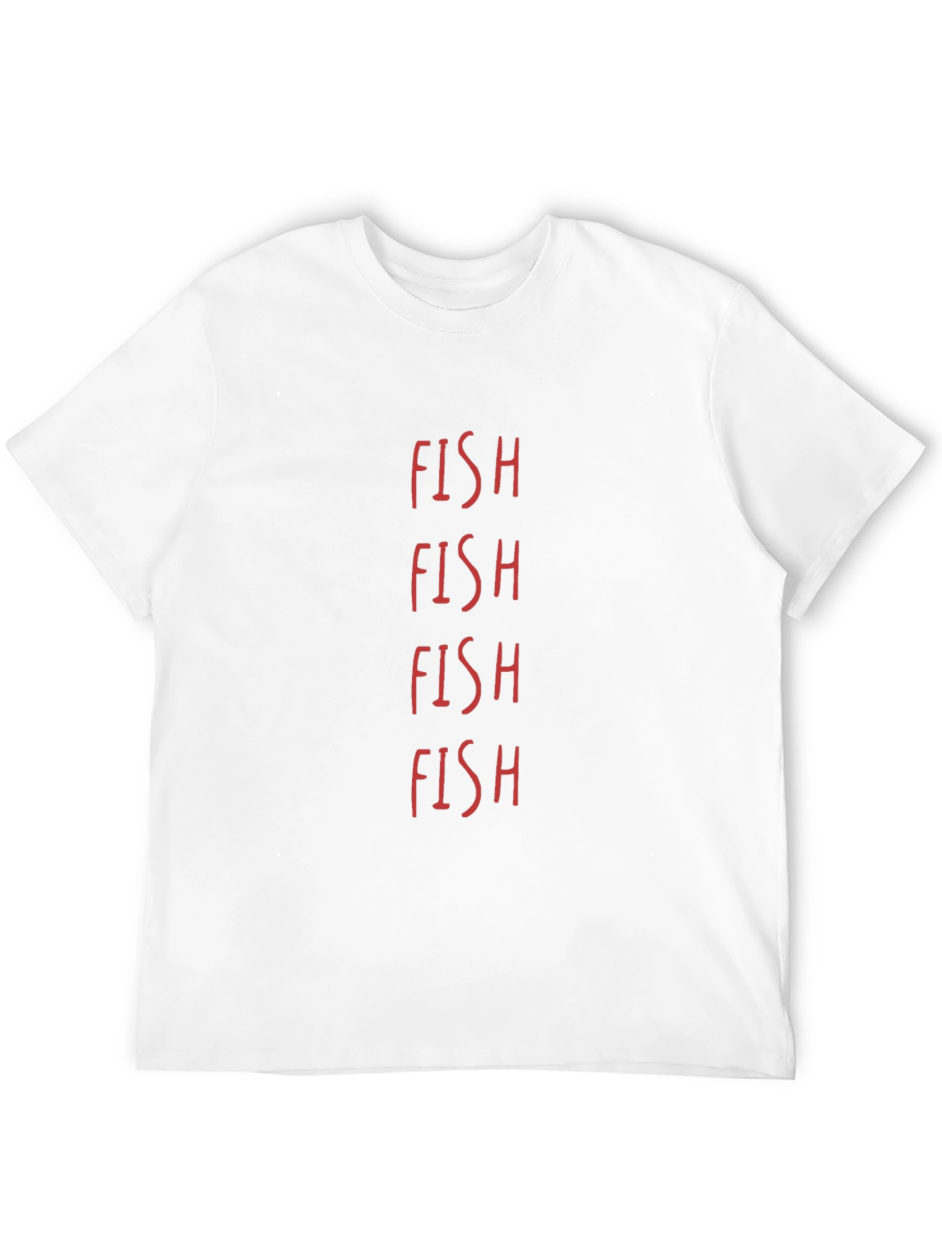FISH Graphic Print Crew Neck Tee - Black