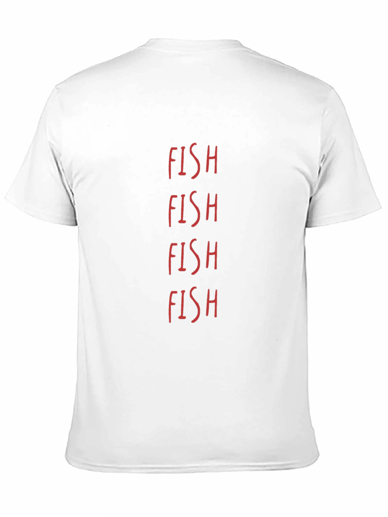 FISH Graphic Print Crew Neck Tee - Black