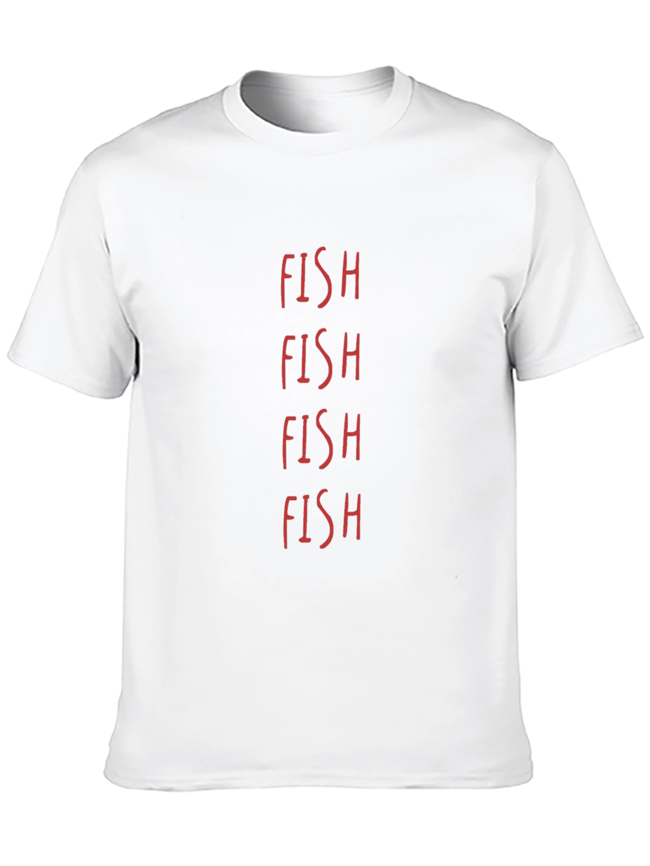FISH Graphic Print Crew Neck Tee - Black