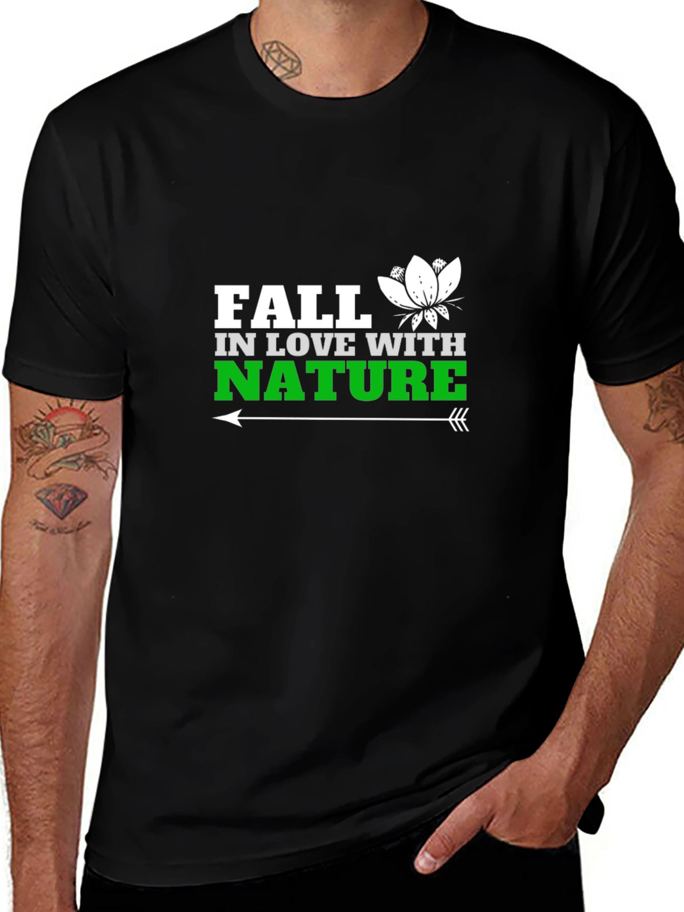Fall in Love With Nature T-Shirt - Black