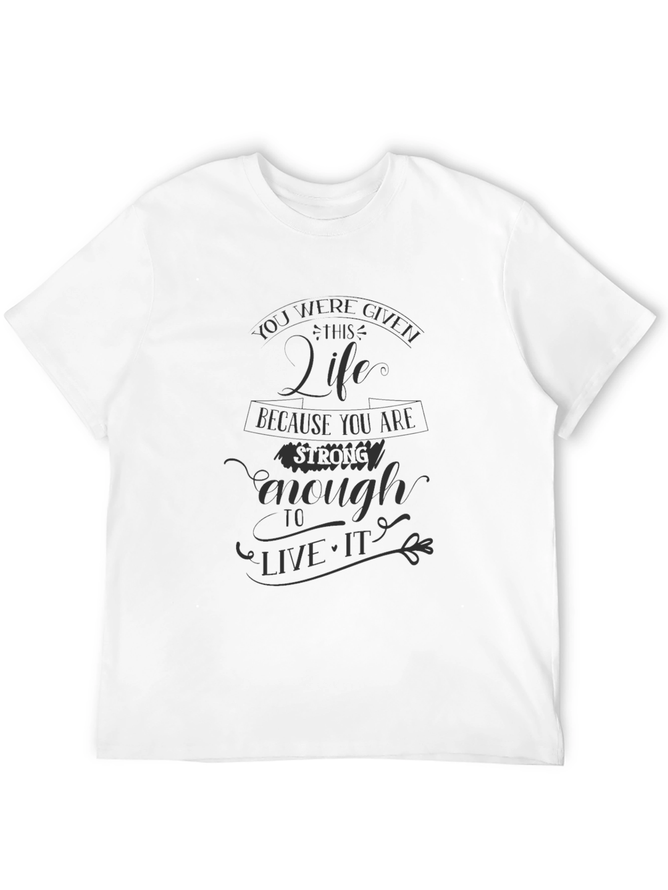 Inspirational Quote Graphic Print Black T-Shirt
