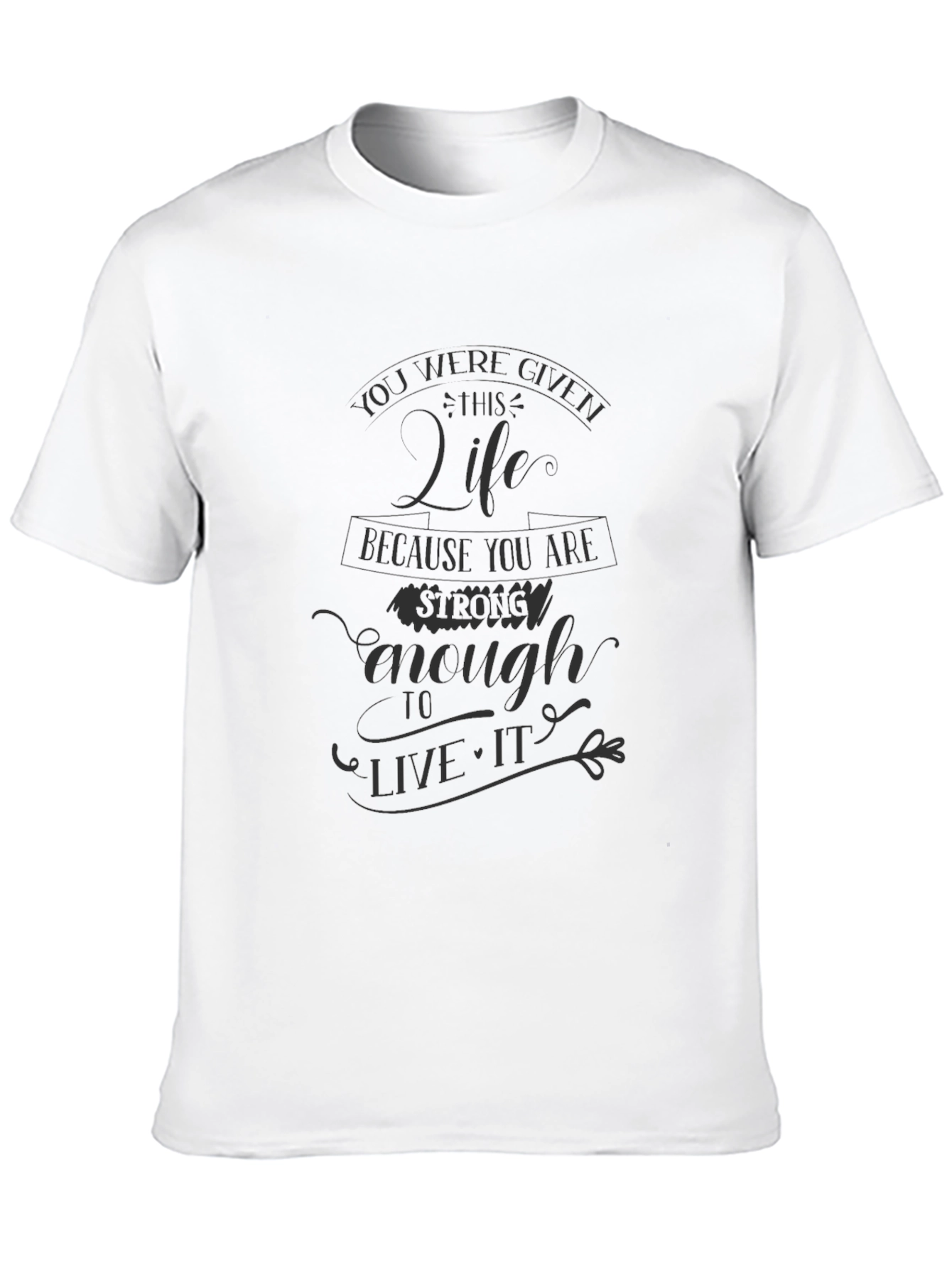 Inspirational Quote Graphic Print Black T-Shirt