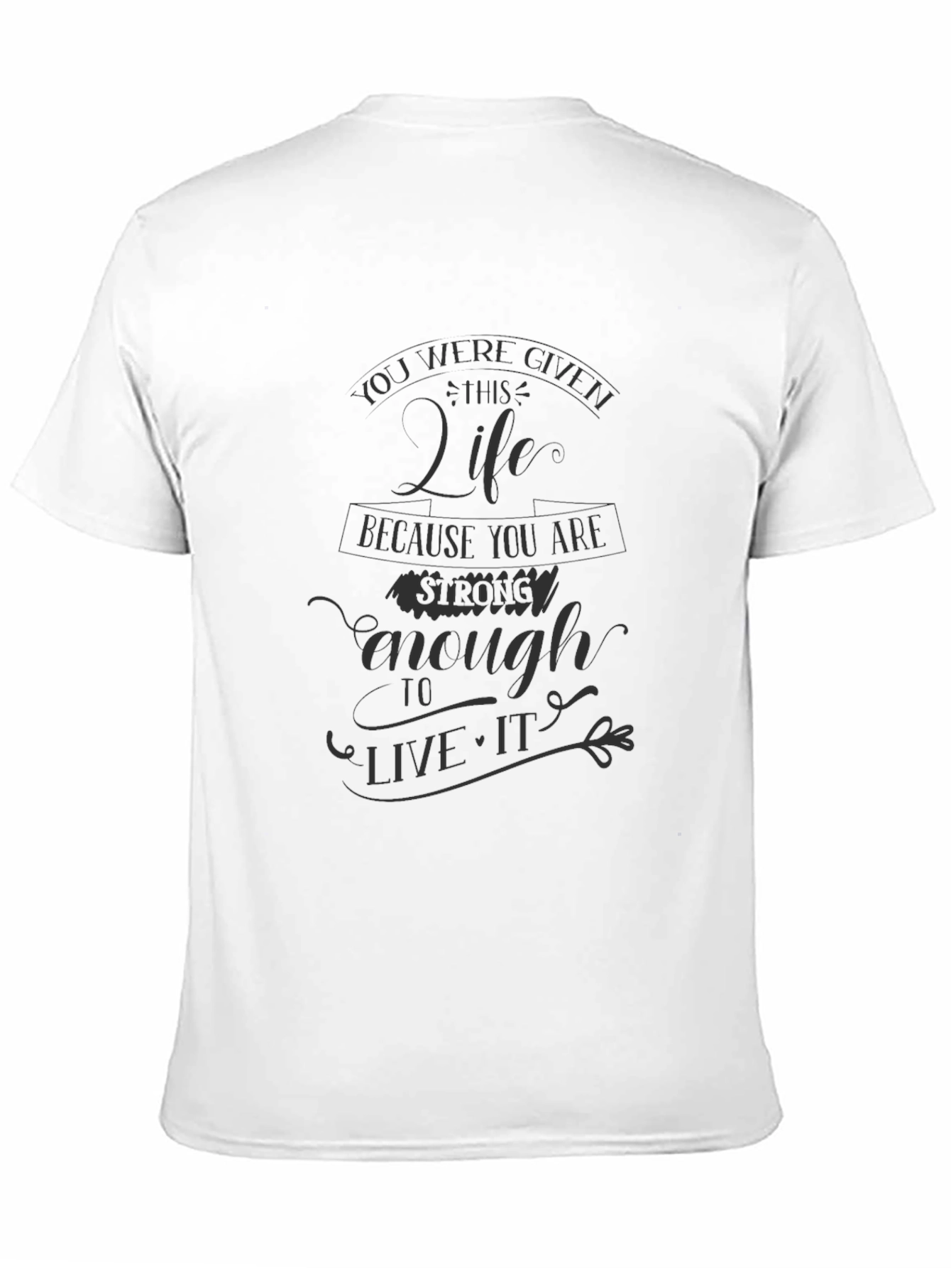 Inspirational Quote Graphic Print Black T-Shirt