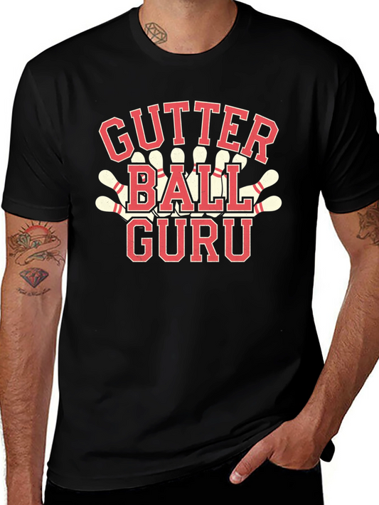 Gutter Ball Guru Graphic T-Shirt - Bowling Humor Tee
