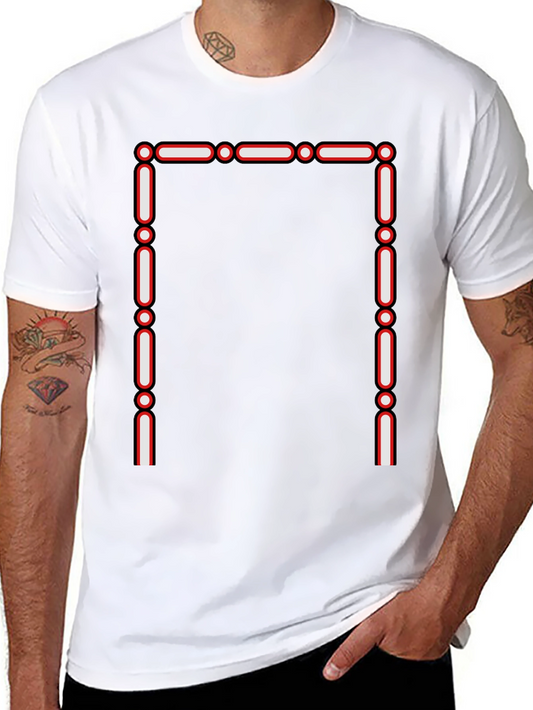 Geometric Outline Graphic Tee - Modern Black T-Shirt