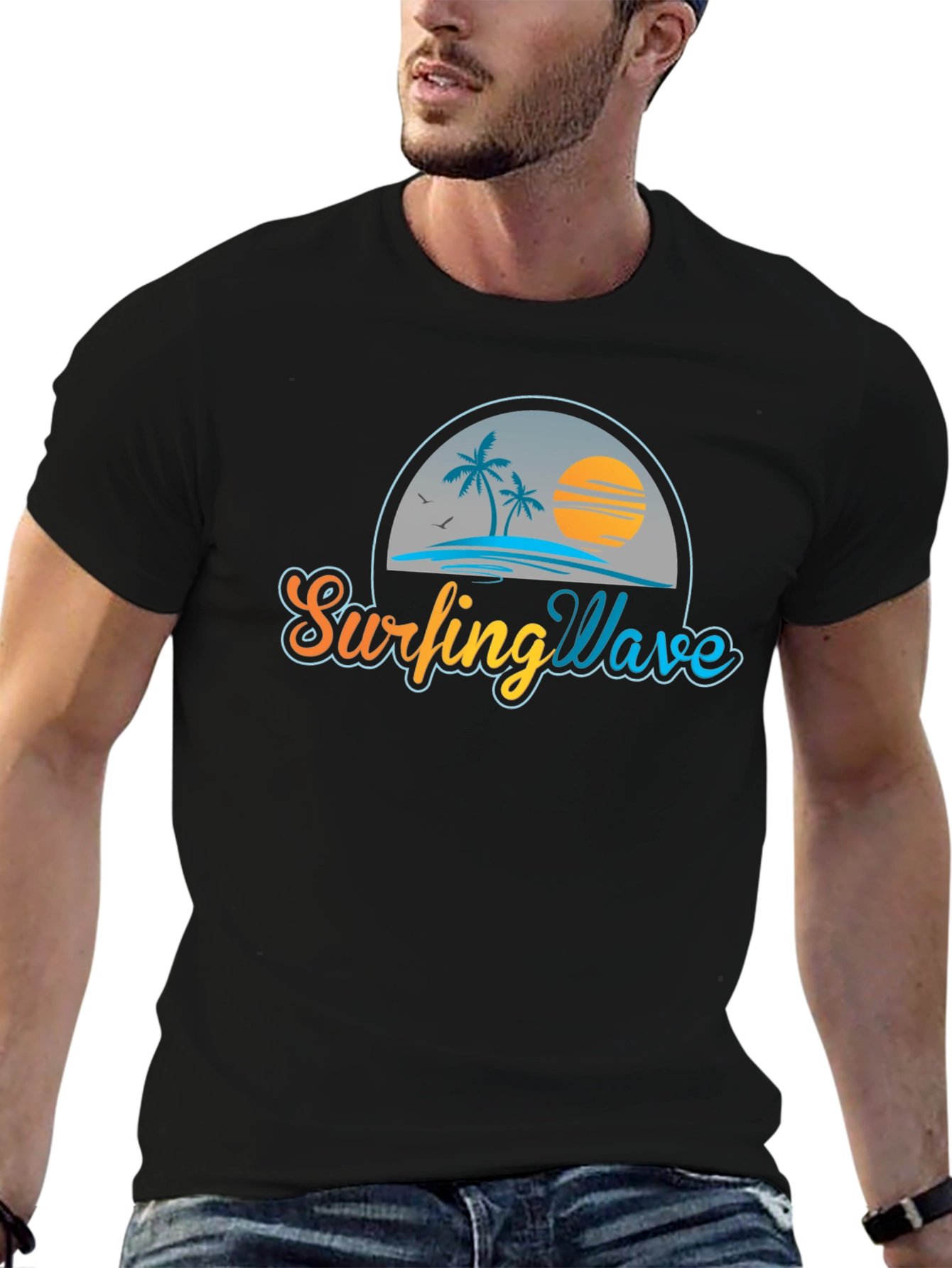 Surfing Wave Graphic Tee - Island Vibes