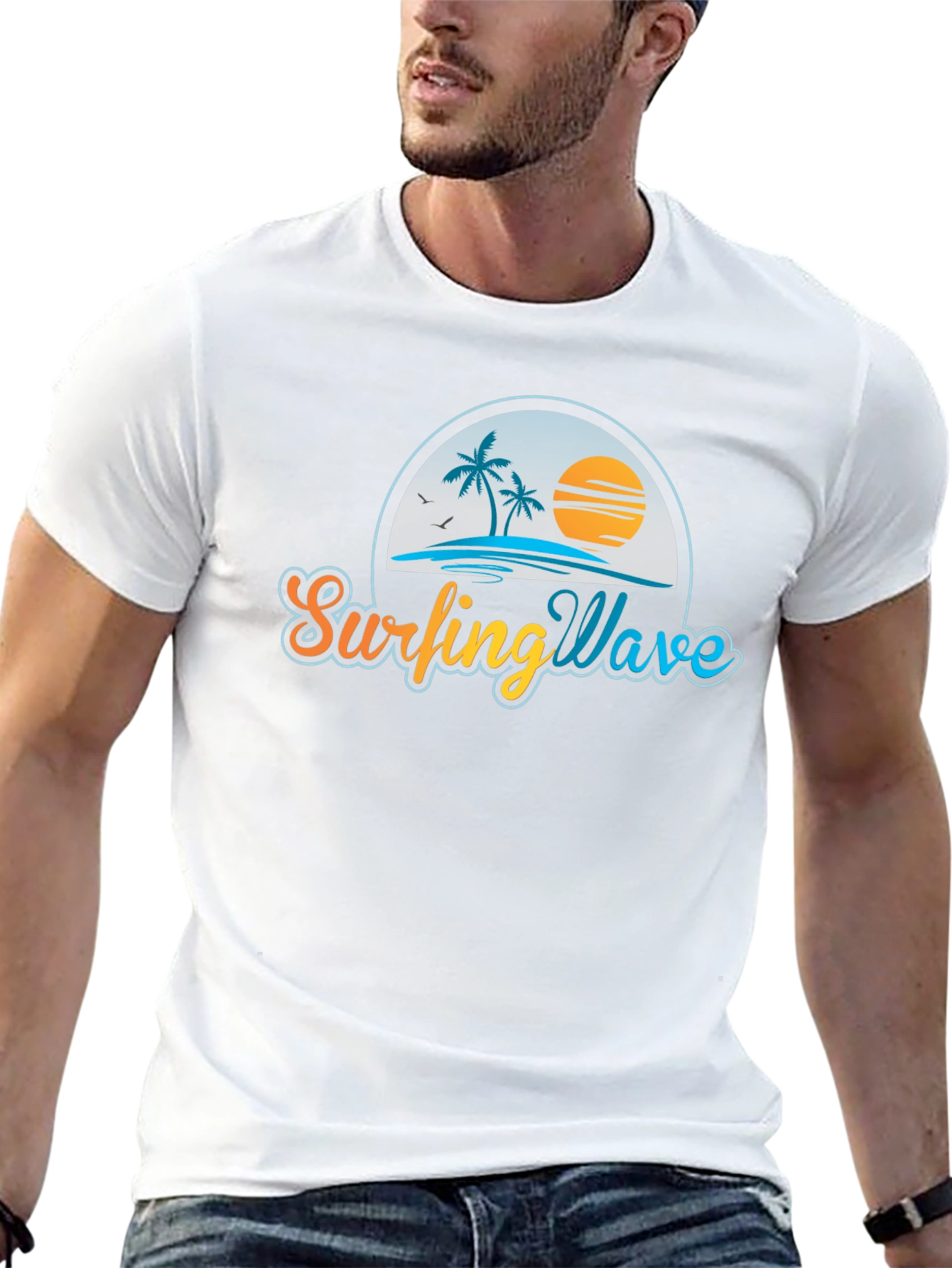Surfing Wave Graphic Tee - Island Vibes