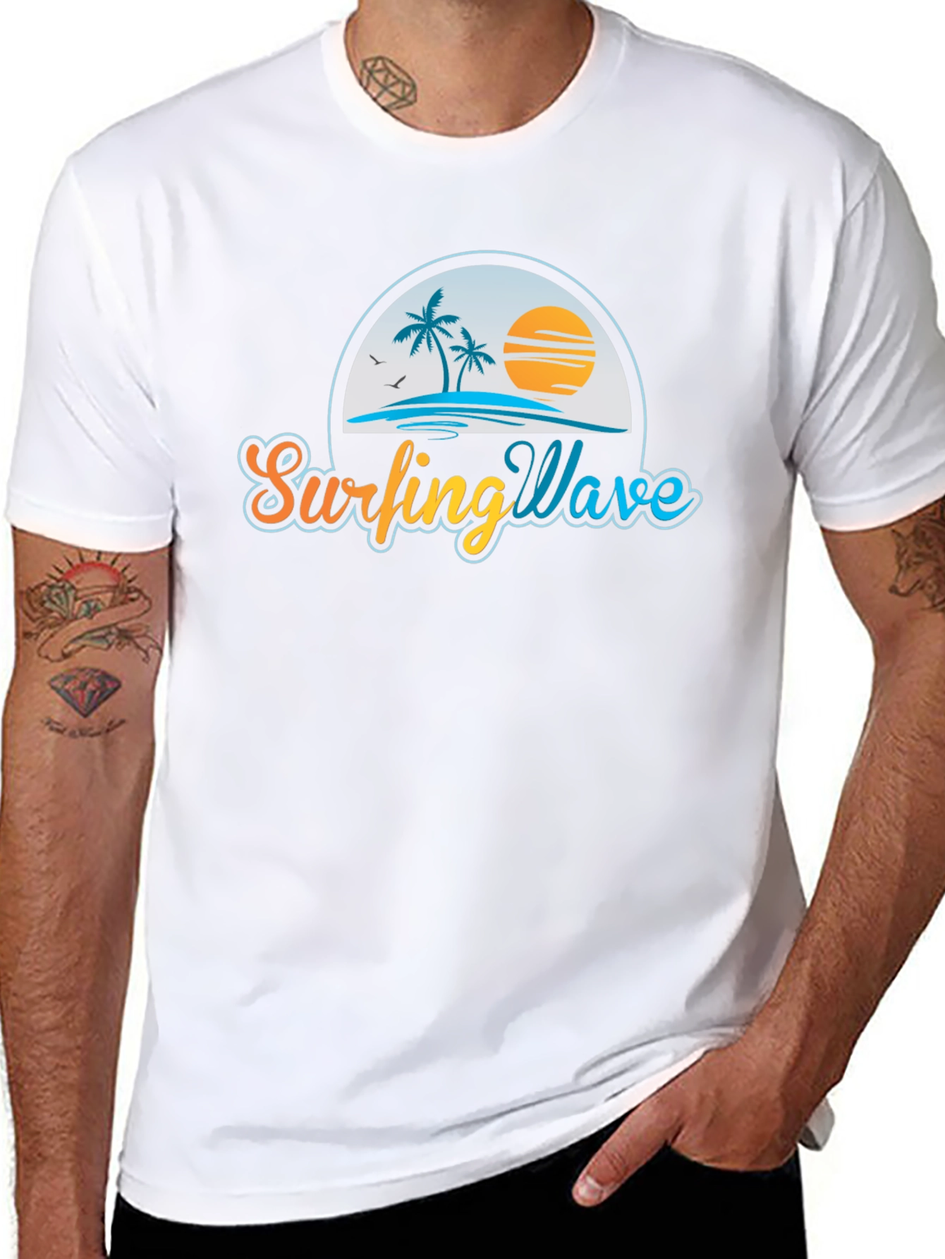 Surfing Wave Graphic Tee - Island Vibes