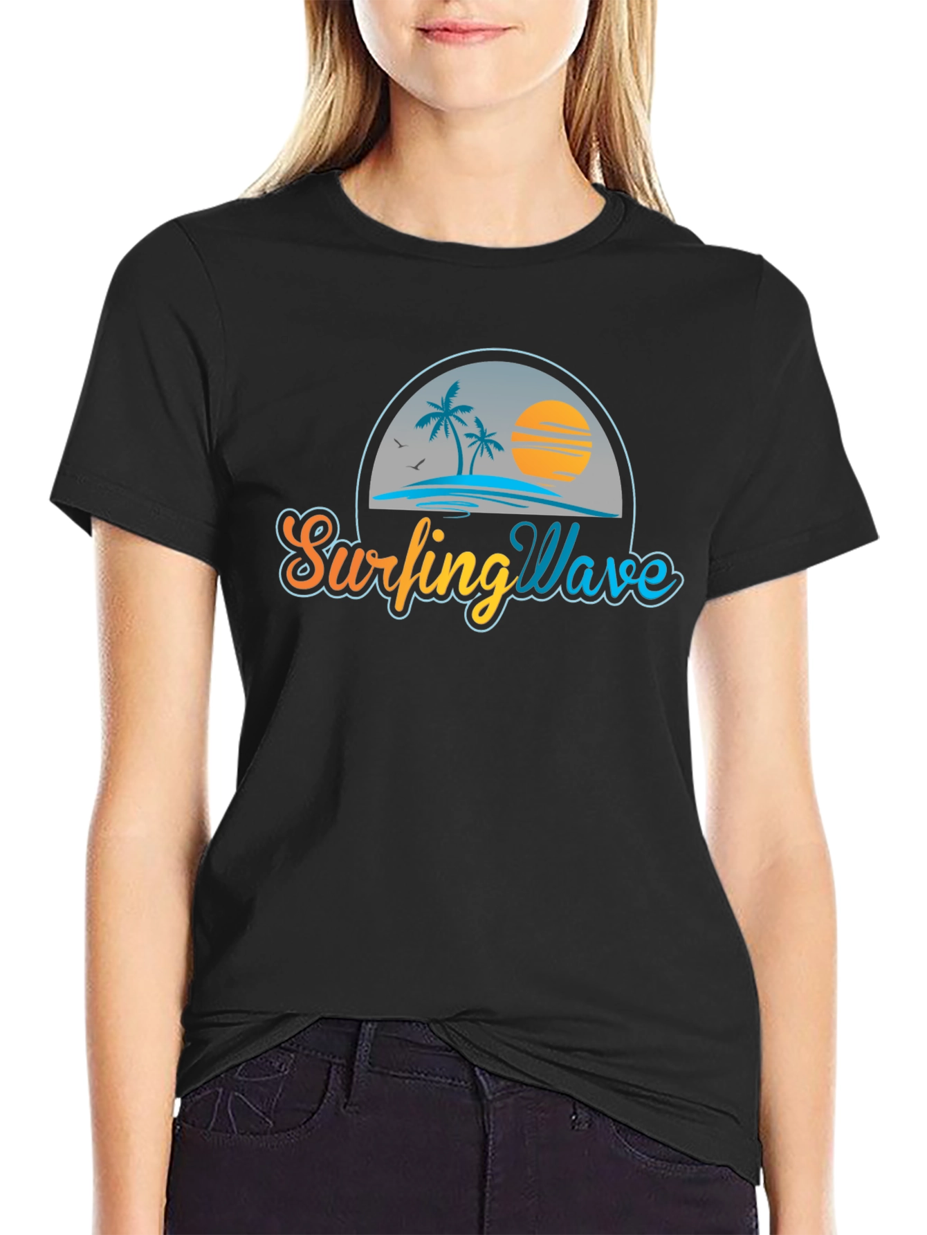 Surfing Wave Graphic Tee - Island Vibes
