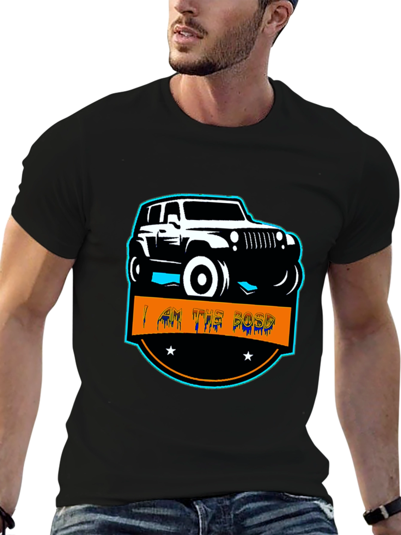 I AM THE BOSS Off-Road Jeep Black T-Shirt