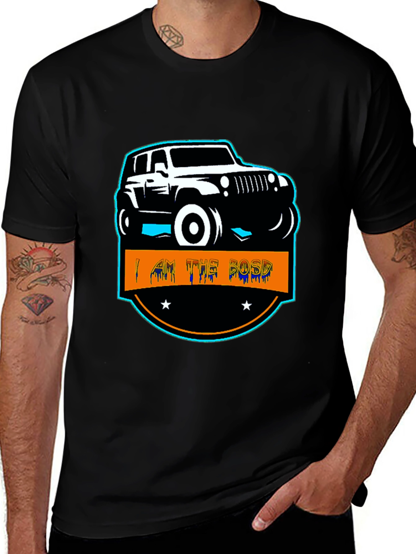 I AM THE BOSS Off-Road Jeep Black T-Shirt