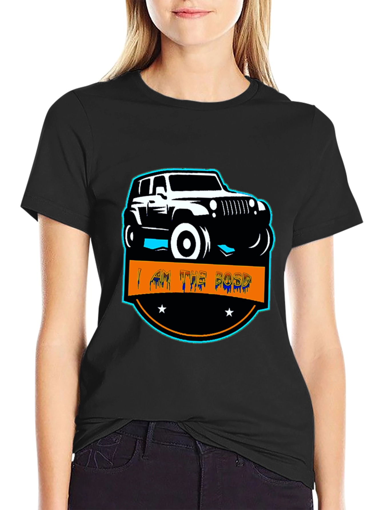 I AM THE BOSS Off-Road Jeep Black T-Shirt