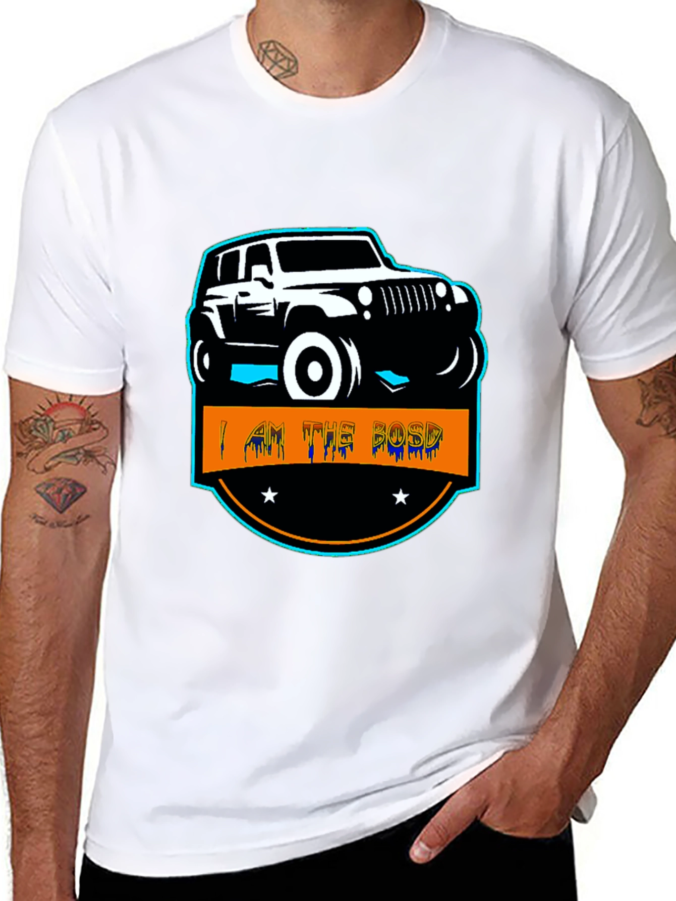 I AM THE BOSS Off-Road Jeep Black T-Shirt