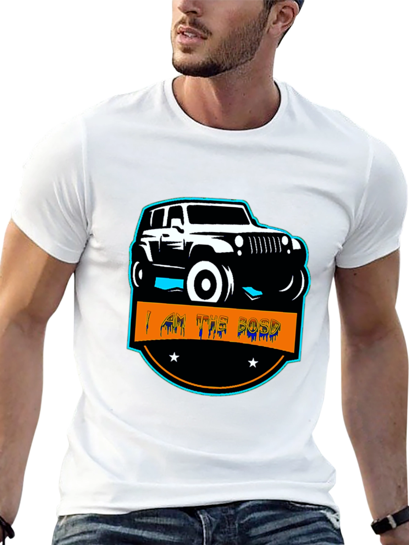 I AM THE BOSS Off-Road Jeep Black T-Shirt