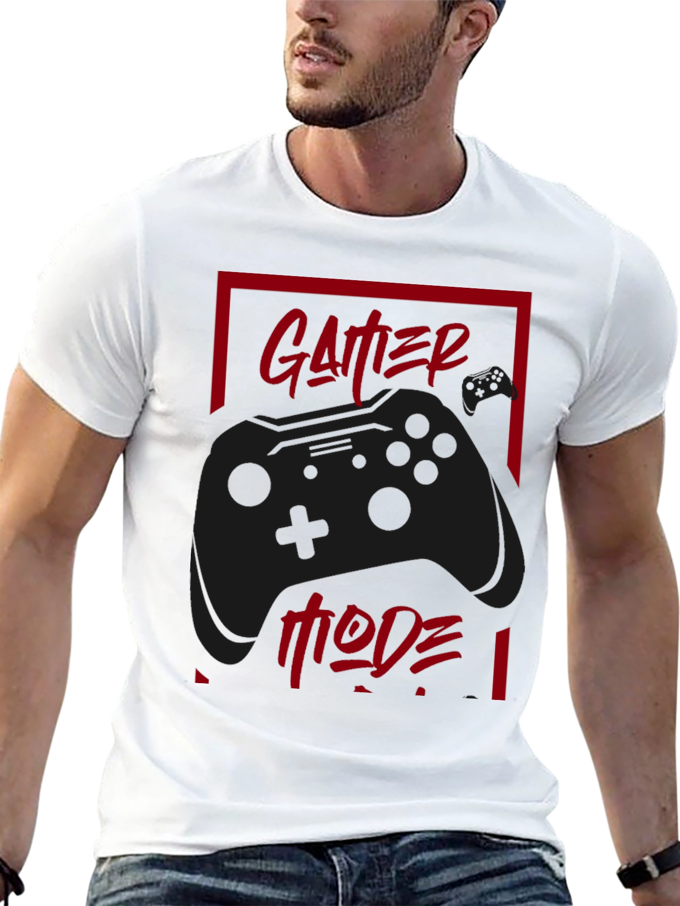 Gamer Mode Black T-Shirt - Controller Graphic