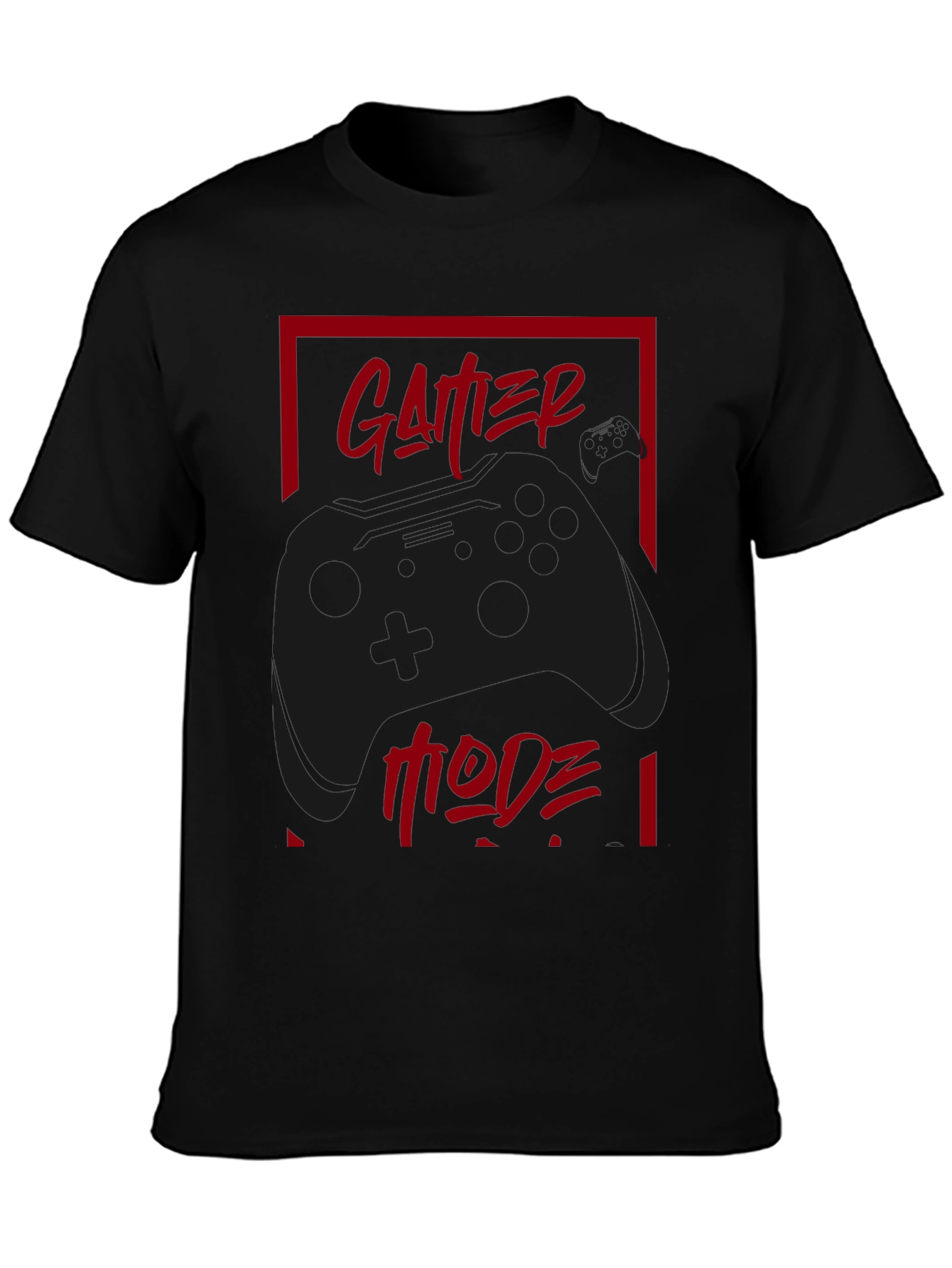Gamer Mode Black T-Shirt - Controller Graphic