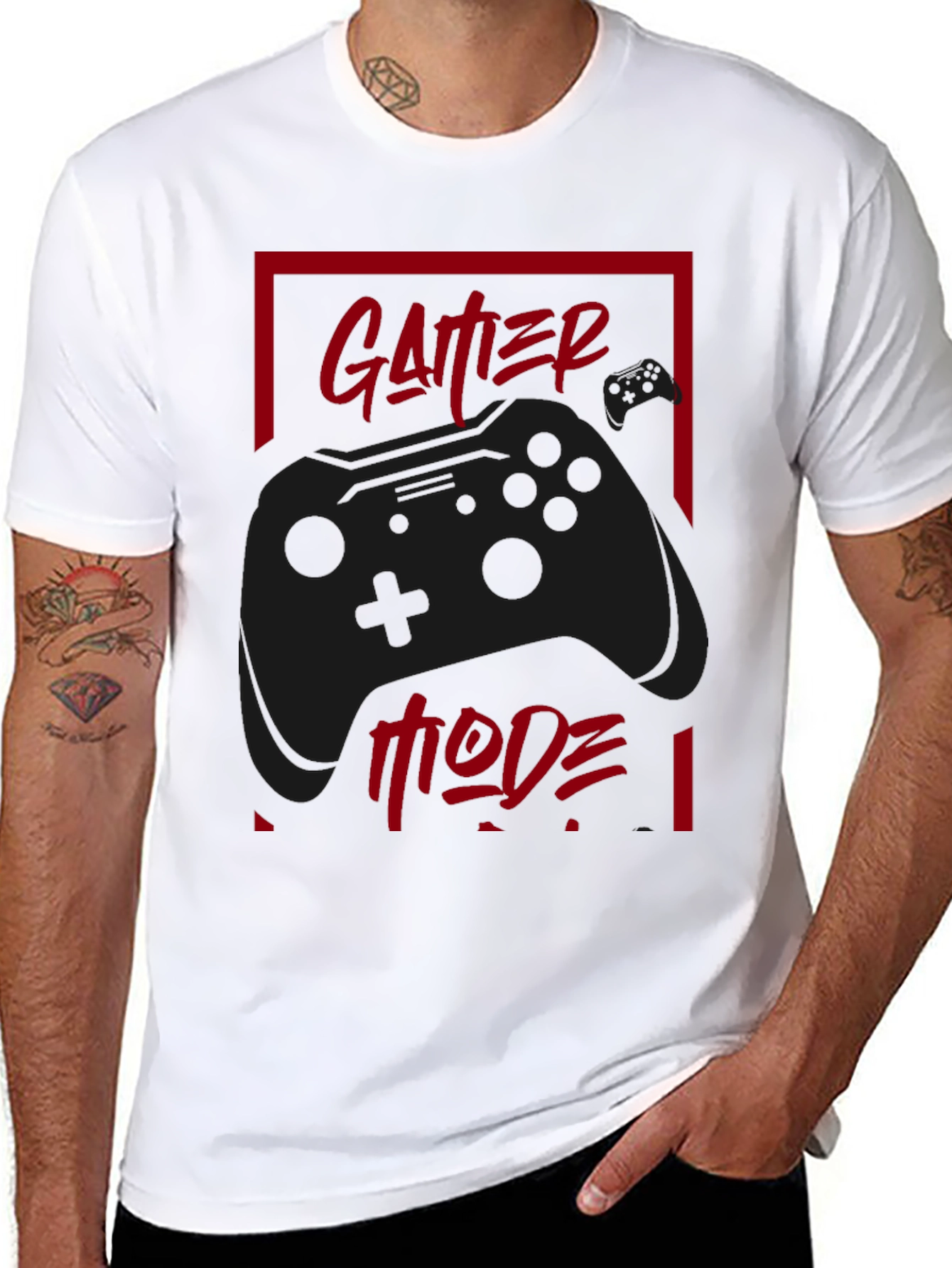 Gamer Mode Black T-Shirt - Controller Graphic