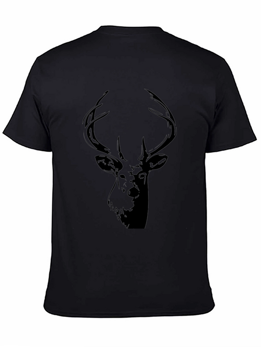 Mens Black Deer Graphic Tee - Casual Style