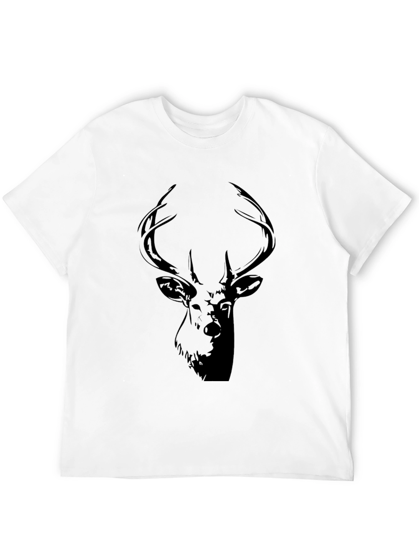Mens Black Deer Graphic Tee - Casual Style