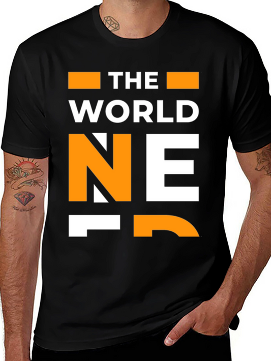 The World Needs Nerds Black Graphic Tee