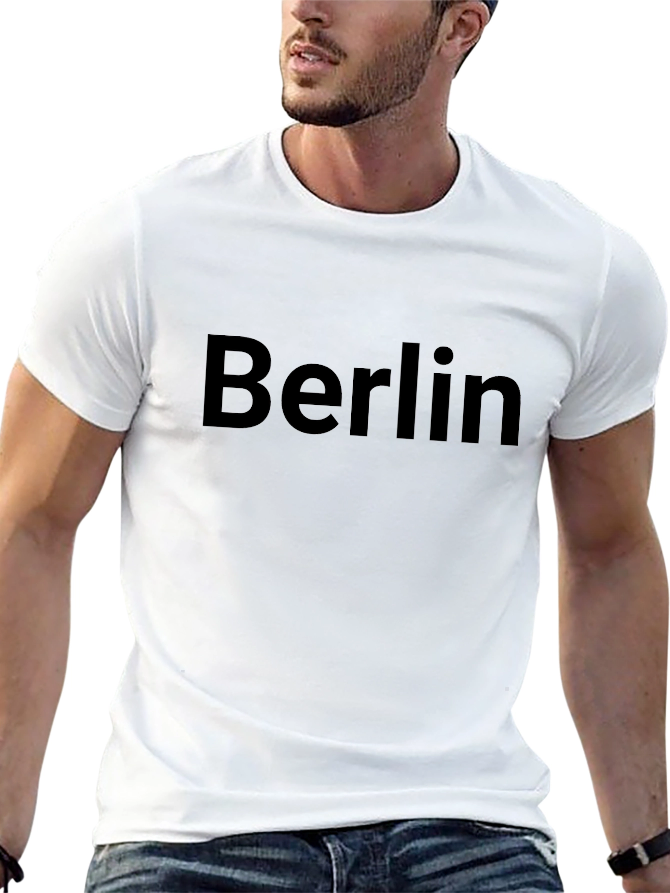 Berlin Text Black T-Shirt Casual Wear