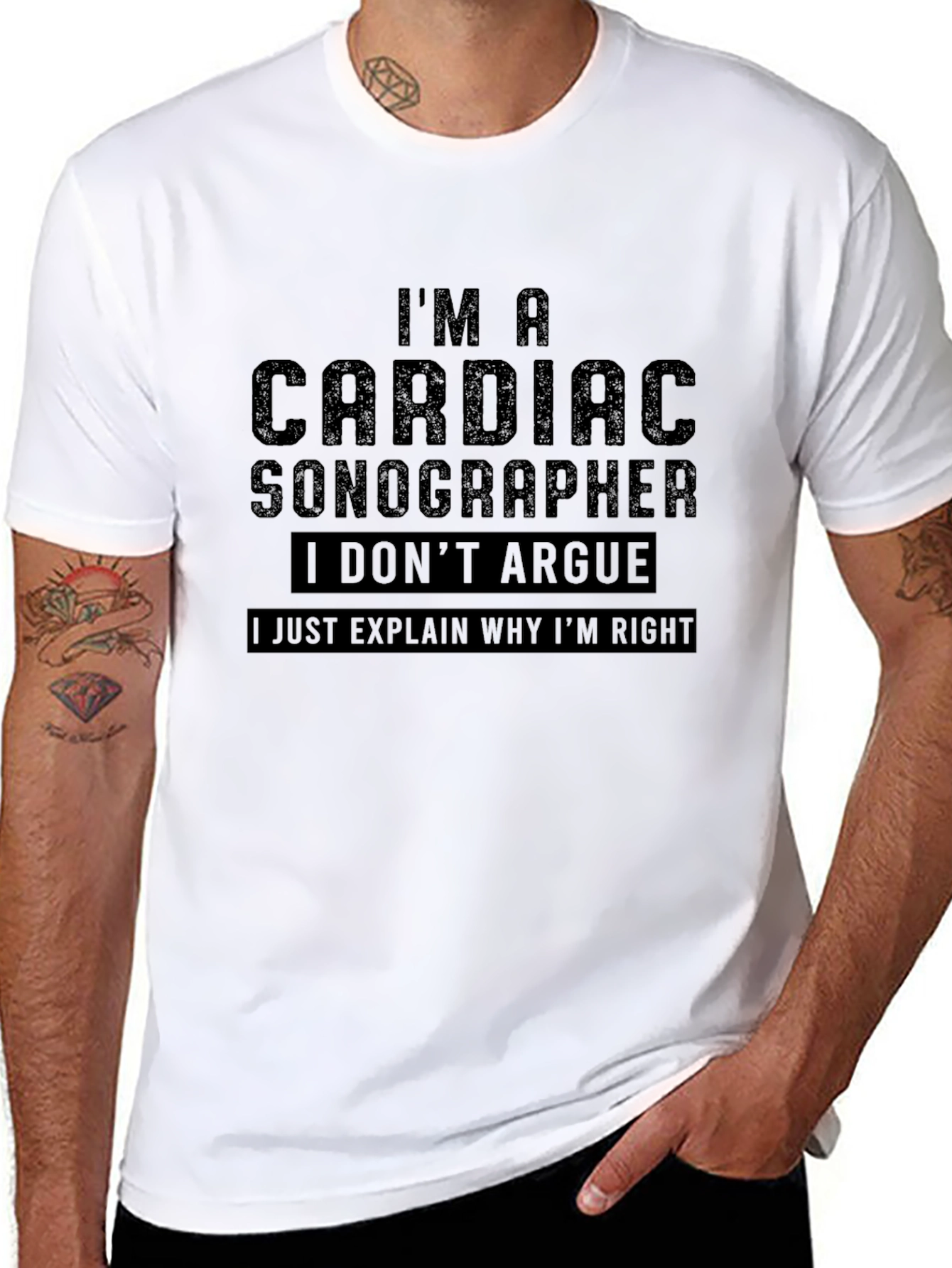 Cardiac Sonographer Humor Tee - I Dont Argue