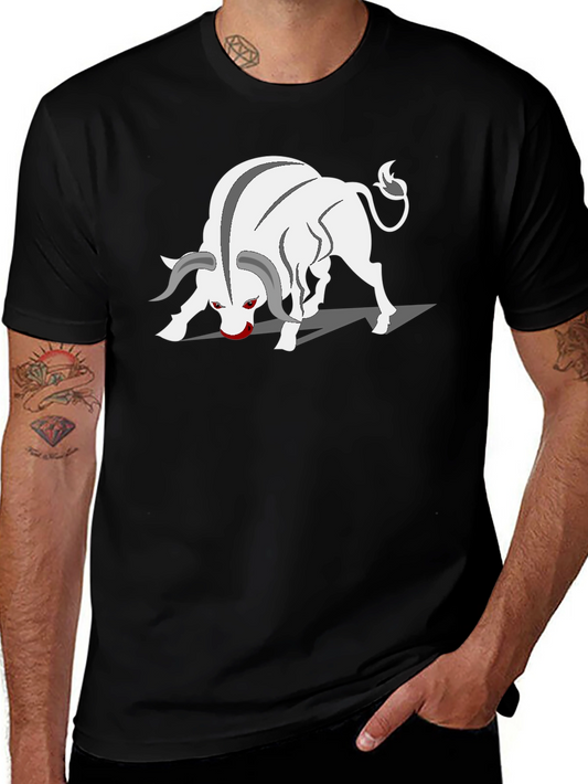 Bull Graphic Tee - Black Cotton Blend